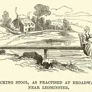 Ducking Stool, as practised at Broadwater, near Leominster (engraving)