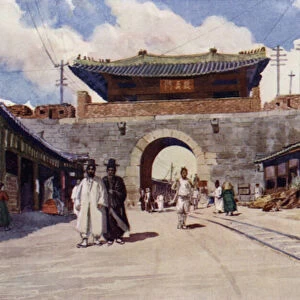 One of the gateways of Seoul, the capital of Korea (colour litho)