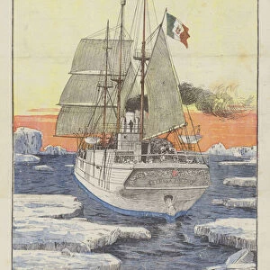 The Journey To The North Pole Of The Duke Of Abruzzi, The North Star In The Ice (colour litho)