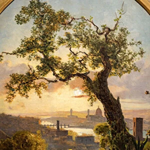 Landscape of Florence grom the hill of St. Miniato, 1856 (oil on canvas)