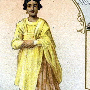 Malagasy woman. Edition the Parisian lithograph, end of the 19th century