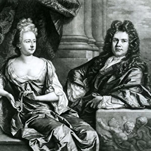 Mr and Mrs Gibbons, engraved by John Smith (mezzotint engraving)