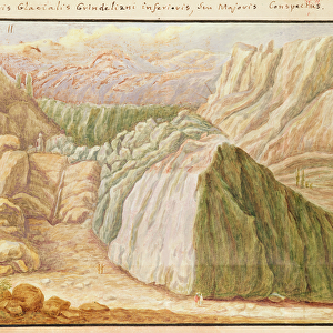 Ms 1798 fol. 115 Grindelwald Glacier in the Alps, 1709 (vellum)
