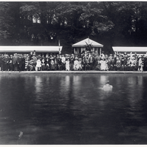 Official opening of the Roundhay Park Open Air Swimming Pool, Leeds