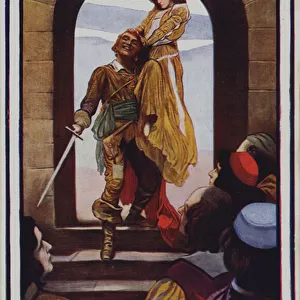 Oscar Asche and Lily Brayton in Shakespeares The Taming of the Shrew (colour litho)