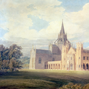 Perspective View of Fonthill Abbey from the South West, c. 1799 (w / c & gouache on paper)