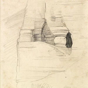 Rocks at Wady Zuara, the Dead Sea, 1854 (pencil on paper)