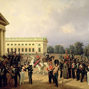 The Russian Guard in Tsarskoye Selo in 1832, 1841 (oil on canvas)