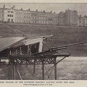 The Station of the Seashore Electric Railway after the Gale (b / w photo)