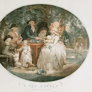 A Tea Garden, engraved by Francois David Soiron (b. 1764), 1790 (colour engraving)