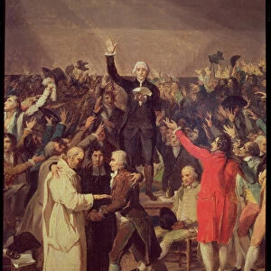 The Tennis Court Oath, 20th June 1789, detail of the group surrounding Bailly, 1791