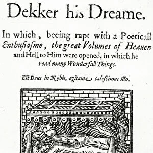 Title Page for Dekker his Dreame by Thomas Dekker, published 1620 (engraving)
