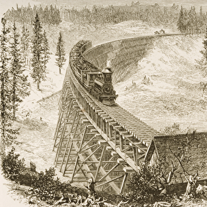 Trestle Bridge on the Pacific Railway, Sierra Nevada, c. 1870, from American Pictures