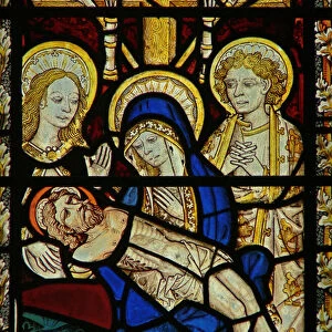 Window depicting Pieta (stained glass)