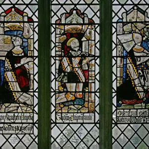 Window w2 depicting Elizabeth Pigot, Sir Thomas Clopton, Catherine Mylde (stained glass)