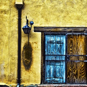 Walls And Details Ii, New Mexico, Details Of Colorful Wooden Doorway And Wall