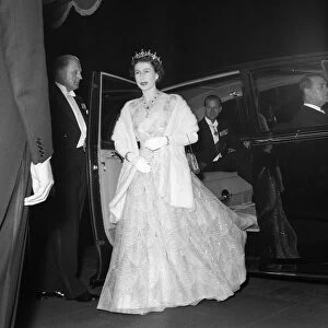 Queen Elizabeth 2nd and the Duke of Edinburgh arriving for the film premiere of "