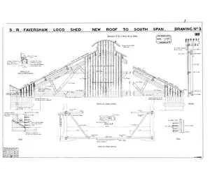 Southern Railway Faversham Station - Loco Shed New Roof South Span Drawing No.3 Southern Railway Faversham Station - Loco Shed New Roof South Span Drawing No.3