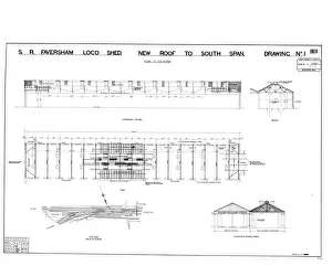 Southern Railway Faversham Station - Loco Shed New Roof South Span Drawing No.1 Southern Railway Faversham Station - Loco Shed New Roof South Span Drawing No.1